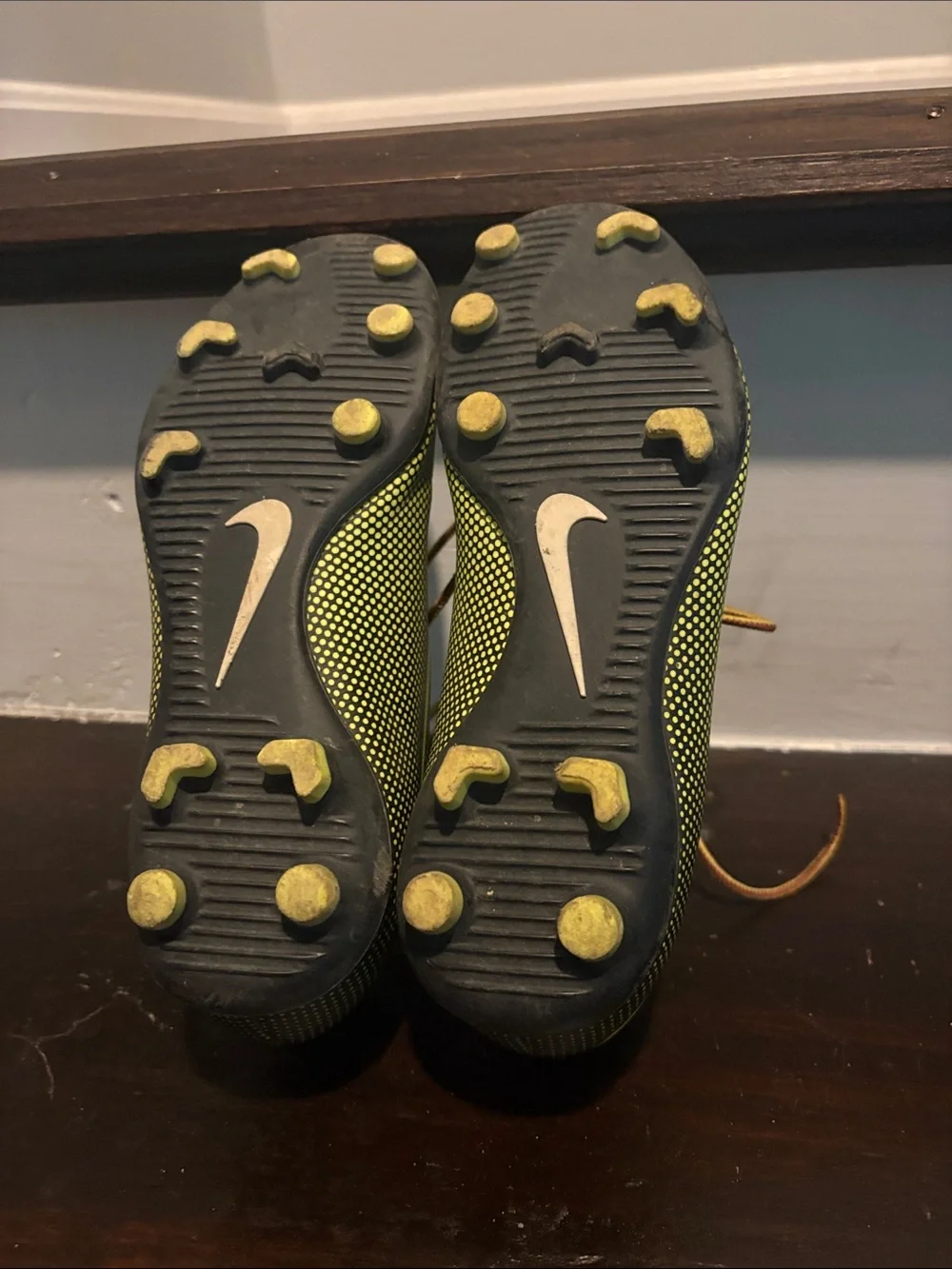 Nike Neon Yellow and Black Soccer Cleats